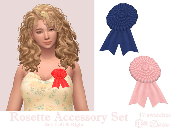 Sims 4 — Rosette Accessory (Left) by Dissia — Rosette accessory for your female sims