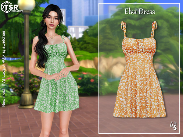 Sims 4 — Elva Dress by WisteriaSims — - FOR WOMAN - NEW MESH - TEEN TO ELDER - Clothing Body Category