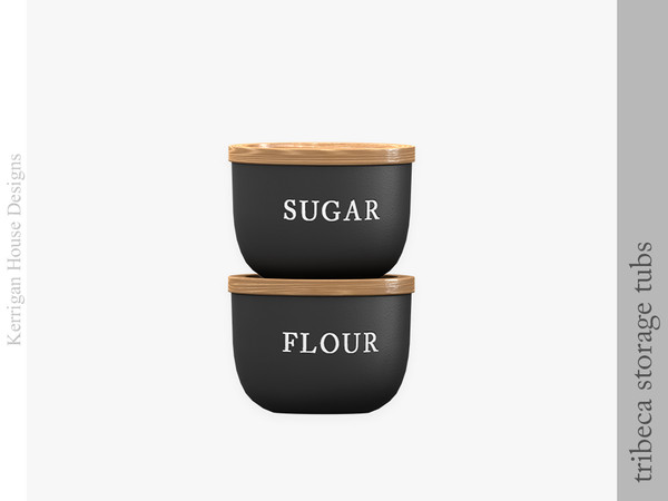 Sims 4 — Tribeca Storage Tubs by kerriganhouse — Modern and minimalist kitchen decor perfect for a chic New York loft.