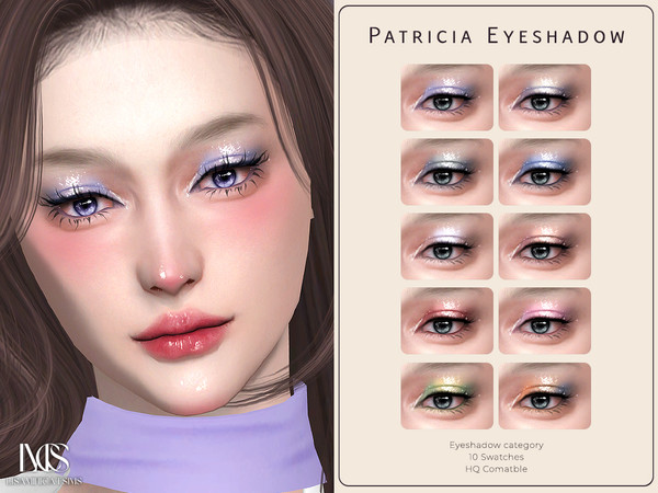Sims 4 — Patricia Eyeshadow by VELYSEA — -Eyeshadow category -HQ comatble -10 swatches
