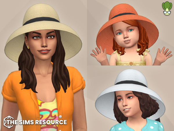 Sims 4 — BokchoiJo_black_bow_summer_hat_child.package by kapakijo — Summer hat for adult to toddler available in 6