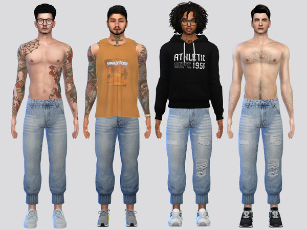 Sims 4 — Loose Denim Jogger Pants by McLayneSims — TSR EXCLUSIVE