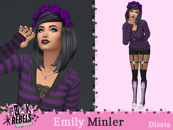 Sims 4 — Emily Minler by Dissia — Emily is Loner, Creative and Romantic with a Bestselling Author aspiration.