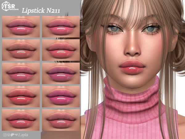 Sims 4 — Lipstick N211 by Layla — Previews were made using HQ Mod