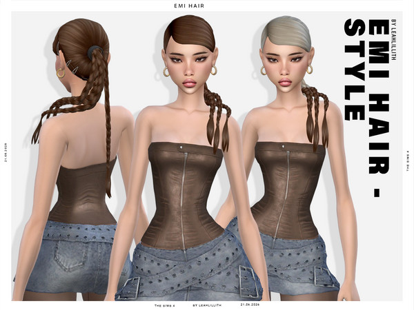 Sims 4 — LeahLillith_EmiHairstyleOmbre_01_MM.package by Leah_Lillith — There is an optional recolor (color wheel) which