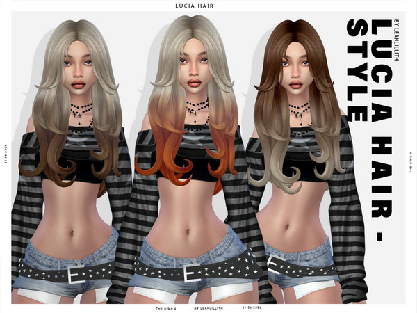 Sims 4 — LeahLillith_LuciaHairstyleOmbre_01_MM.package by Leah_Lillith — There is an optional recolor (color wheel) which