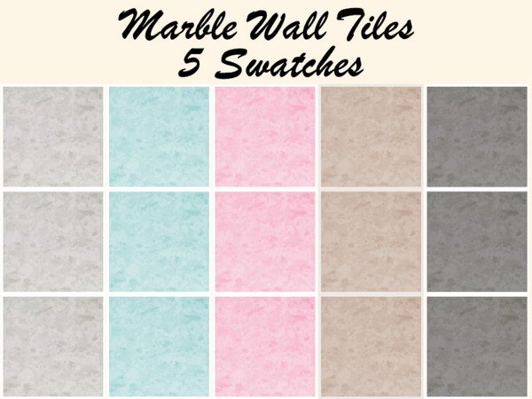 Sims 4 — MDE-Marble Wall Tiles by MDE — Bathroom marble wall and floor tiles with wide white joint.