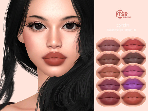 Sims 4 — IMF Eden Lipstick N.646 by IzzieMcFire — Eden Lipstick N.646 contains 10 colors in hq texture. Standalone item