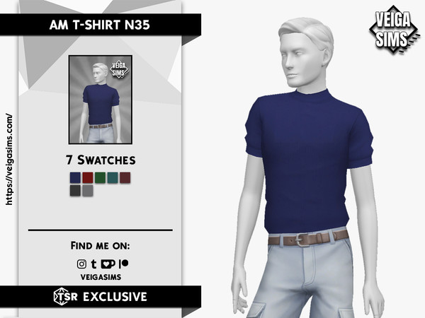 Sims 4 — AM T-SHIRT N35 by David_Mtv2 — For teen to elder;