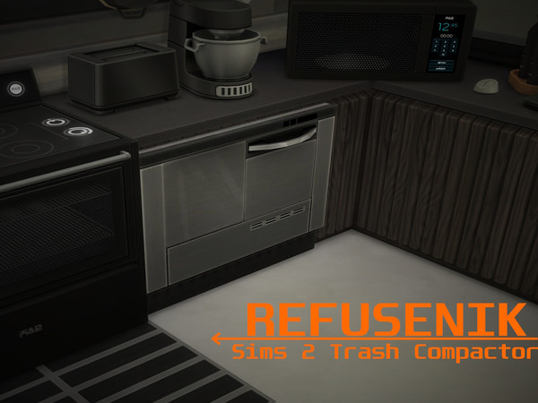 Sims 4 — Sims 2 inspired Trash Compactor by CalNay — This is an edit of Maxis's dishwasher to look like one of the first