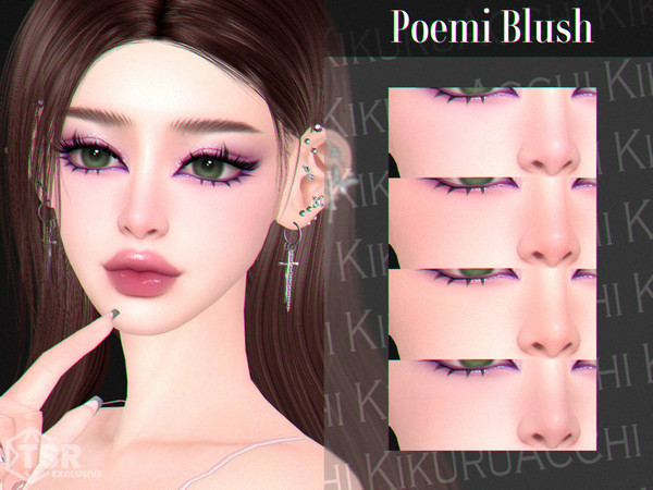 Sims 4 — Poemi Blush by Kikuruacchi — - It is suitable for Female and Male. ( Teen to Elder ) - 4 swatches - HQ