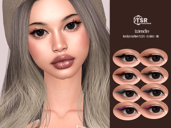 Sims 4 — IMF Noralyn Eyeliner N.324 by IzzieMcFire — Noralyn Eyeliner N.324 contains 8 colors in hq texture.