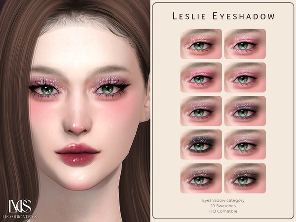 Sims 4 — Leslie Eyeshadow by Lisaminicatsims — -Eyeshadow category -HQ comatble -10 swatches