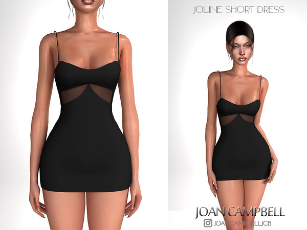 Sims 4 — JOLINE SHORT DRESS by Joan_Campbell_Beauty_ — 5 swatches Custom thumbnail Original mesh