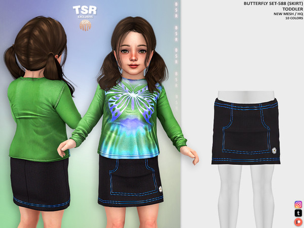 Sims 4 — ToddlerF - BUTTERFLY SET-588 (SKIRT) BD1507 by busra-tr — 10 colors Toddler