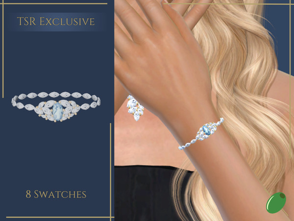 Sims 4 — Thalia Bracelet by Pitted0live — Multi diamond bridal bracelet Custom catalog image