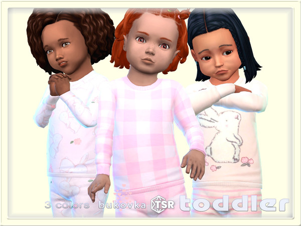 Sims 4 — Shirt Bunny by bukovka — A cute sweater for toddlers only for girls in 3 color options. All cards have been