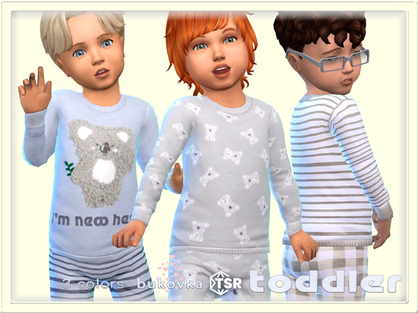 Sims 4 — Shirt Koala by bukovka — A cute sweater for toddlers only for boys in 3 color options. All cards have been