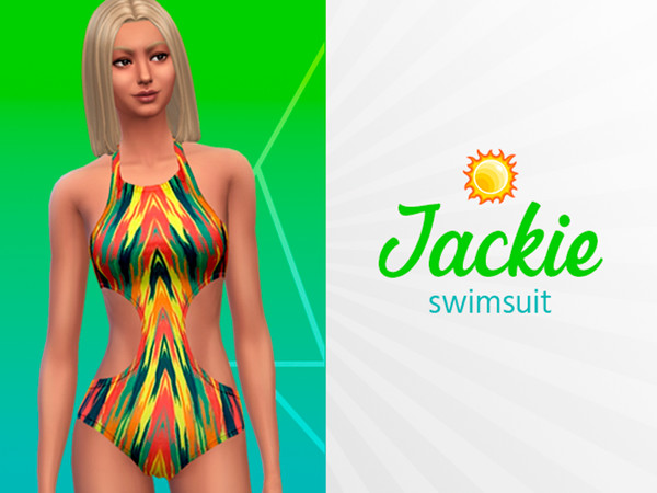 Sims 4 — Jackie Swimsuit by sharingsims — About Jackie Swimsuit : - Base Game Compatible; - 8 swatches; - Teen to Elder;