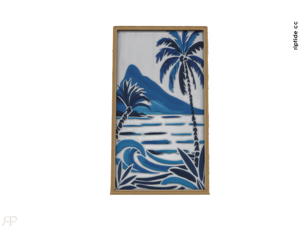 Sims 4 — Riptide CC Coastal Retreat Essentials Blue Tropic Wall Art by Riptidecc — A serene, tropical-inspired collection