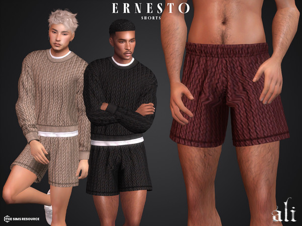 Sims 4 — ERNESTO shorts by ali1 — Knitted Shorts