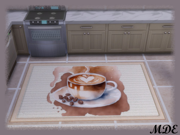 Sims 4 — Kitchen Rug Series - Coffee Time by MDE — Coffee Time kitchen rugs will add warmth and beauty to your kitchen.