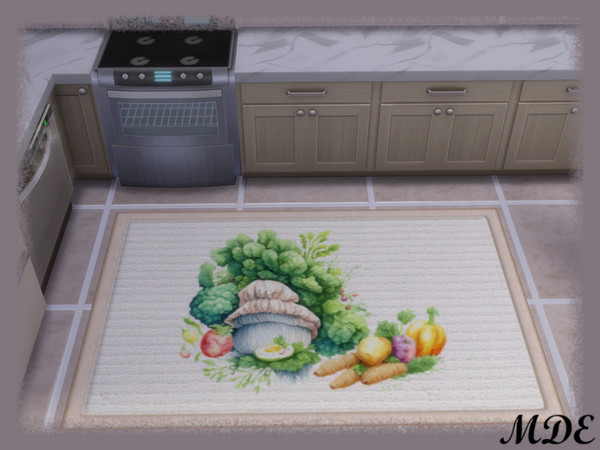 Sims 4 — Kitchen Rug Series - Fresh Vegetables by MDE — Fresh Vegetables kitchen rugs will create a visually appealing