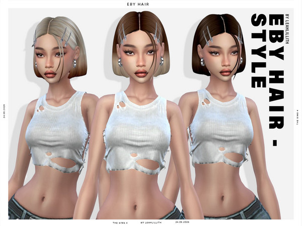 Sims 4 — LeahLillith_EbyHairstyle_MM.package by Leah_Lillith — There is an optional recolor (color wheel) which can be