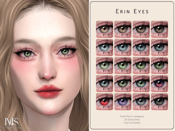 Sims 4 — Erin Eyes by Lisaminicatsims — -Face Paint category -HQ comatble -20 swatches