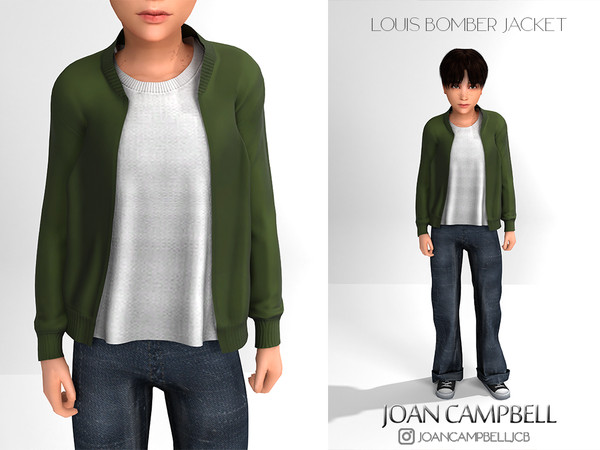 Sims 4 — LOUIS BOMBER JACKET CHILD VERSION by Joan_Campbell_Beauty_ — 8 swatches Custom thumbnail Original mesh