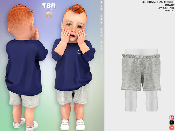 Sims 4 — InfantFM- CLOTHES SET-595 (SHORT) BD1521 by busra-tr — 10 colors Infant