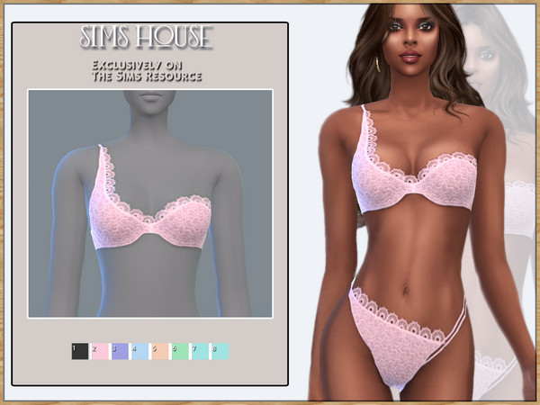 Sims 4 — BRALETT ASSYMETRY SET by Sims_House — BRALETT ASSYMETRY SET