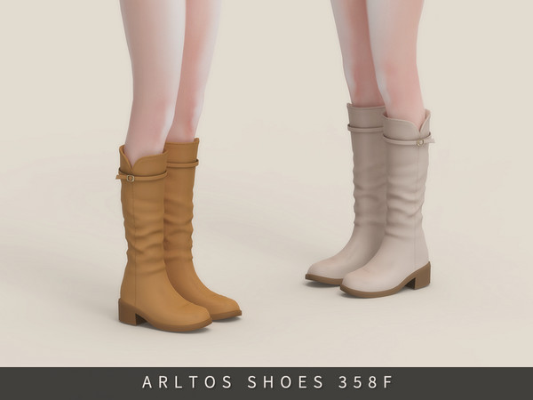 Sims 4 — Leather boots Female by Arltos — 14 colors.