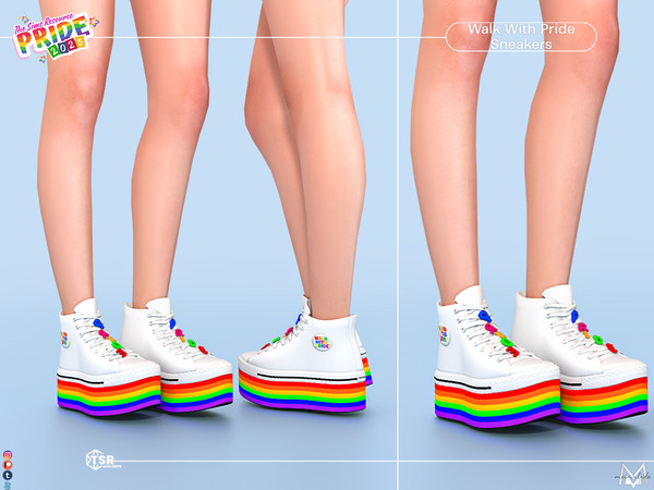Sims 4 — Walk With Pride Sneakers S550 (Female) by Mermalade — New Mesh