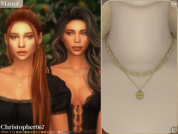 Sims 4 — Manor Necklace by christopher0672 — This is an effortless set of simple layered necklaces with a long north star