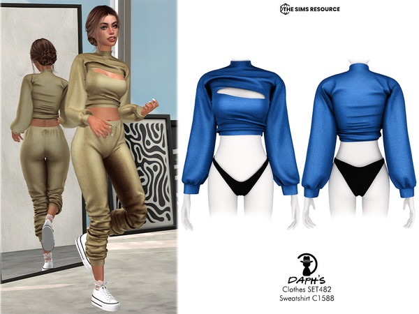 Sims 4 — Clothes SET482 - Sweatshirt C1588 by Daph's — 7 Swatches