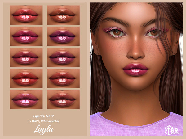 Sims 4 — Lipstick N217 by Layla — Previews were made using HQ Mod