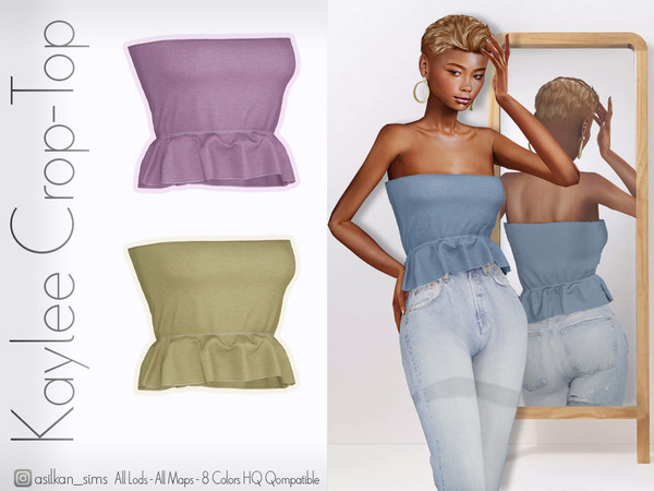 Sims 4 — Kaylee Crop Top - ACN 630 by Asilkan — - 8 Colors