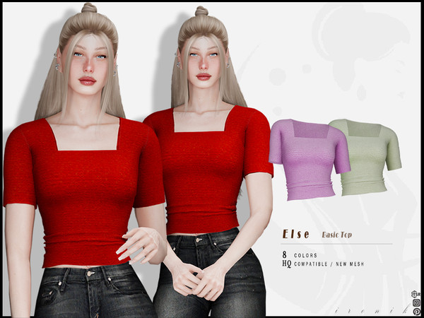 Sims 4 — Else Basic Top by _ironik_ — -8 Colors