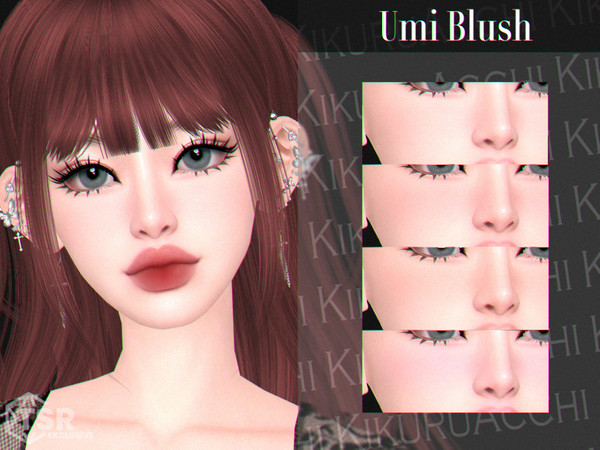Sims 4 — Umi Blush by Kikuruacchi — - It is suitable for Female and Male. ( Teen to Elder ) - 4 swatches - HQ Compatible