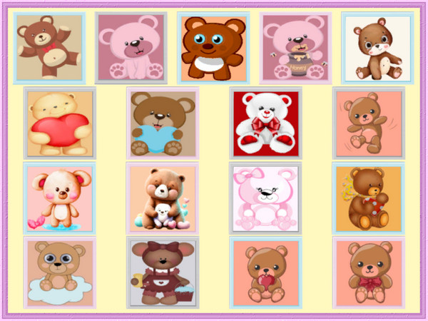 Sims 4 — MDE-Teddy Paintings by MDE — Make your babies happy with these cute teddy paintings and rugs. 17 different