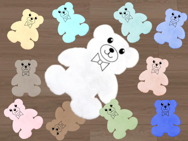 Sims 4 — MDE-Teddy Rugs by MDE — Make your babies happy with these cute teddy paintings and rugs. 17 different paintings