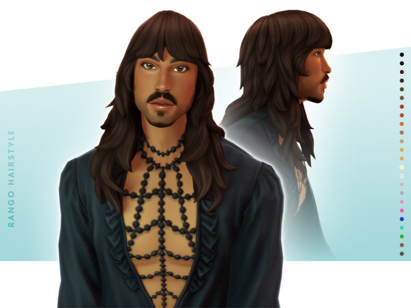 Sims 4 — Rango Hairstyle by simcelebrity00 — This Beatles inspired long-length mullet comes in the 24 EA hair colors and