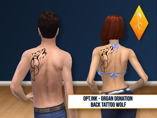 Sims 4 — CRPSdesign - OptInk Back tattoo - wolf by Stephanie_Mey1991 — This set contains 4 designs of the official