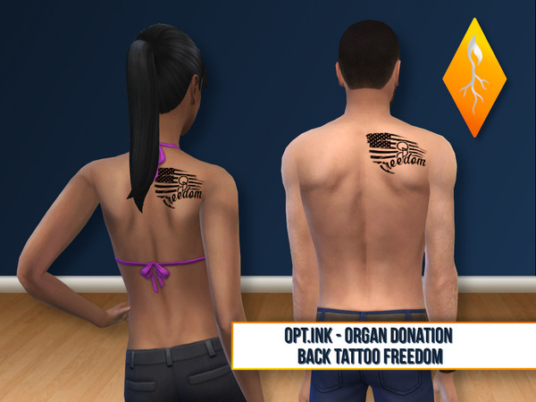 Sims 4 — CRPSdesign - OptInk Back tattoo - freedom by Stephanie_Mey1991 — This set contains 4 designs of the official