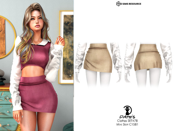Sims 4 — Clothes SET478 - Mini Skirt C1581 by Daph's — 7 Swatches