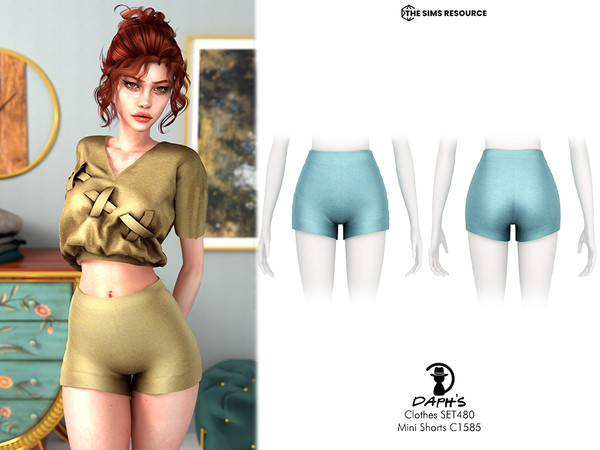 Sims 4 — Clothes SET480 - Mini Shorts C1585 by Daph's — 6 Swatches