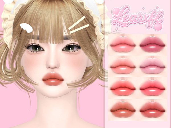 Sims 4 — [Learxfl] Dewitt Lipstick by Learxfl — Lipstick, 8 swatches , HQ and BGC . Standalone item with thumbnail.
