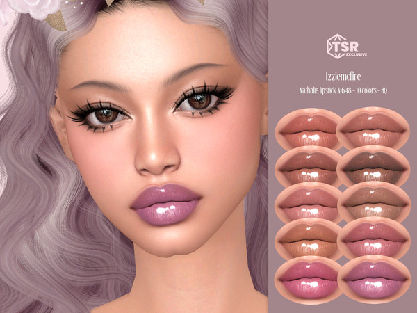 Sims 4 — IMF Nathalie Lipstick N.648 by IzzieMcFire — Nathalie Lipstick N.648 contains 10 colors in hq texture.