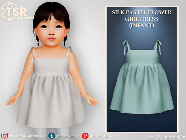 Sims 4 — Silk pastel flower girl dress Infant by MysteriousOo — Silk pastel flower girl dress in 9 colors for infants